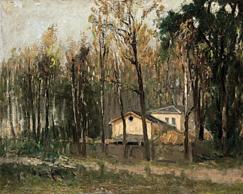 Berkes Antal (Budapest, 1874 - Budapest, 1938): Ház az erdő mélyén, 1909