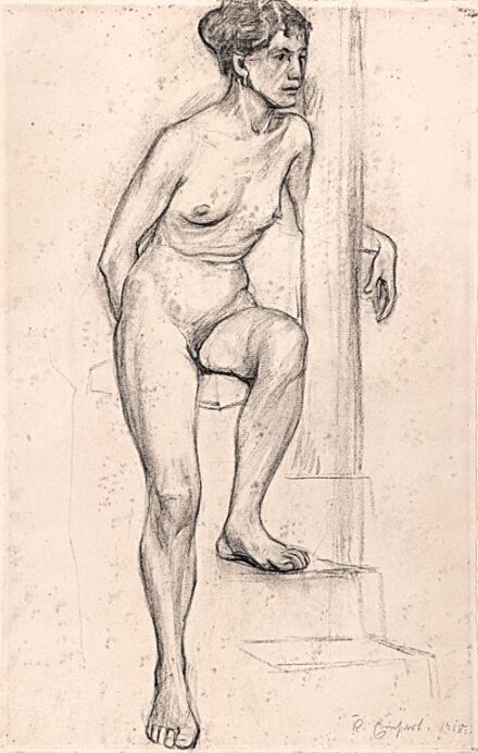 Einfrost, R. jelzéssel (?) : Álló akt, 1918