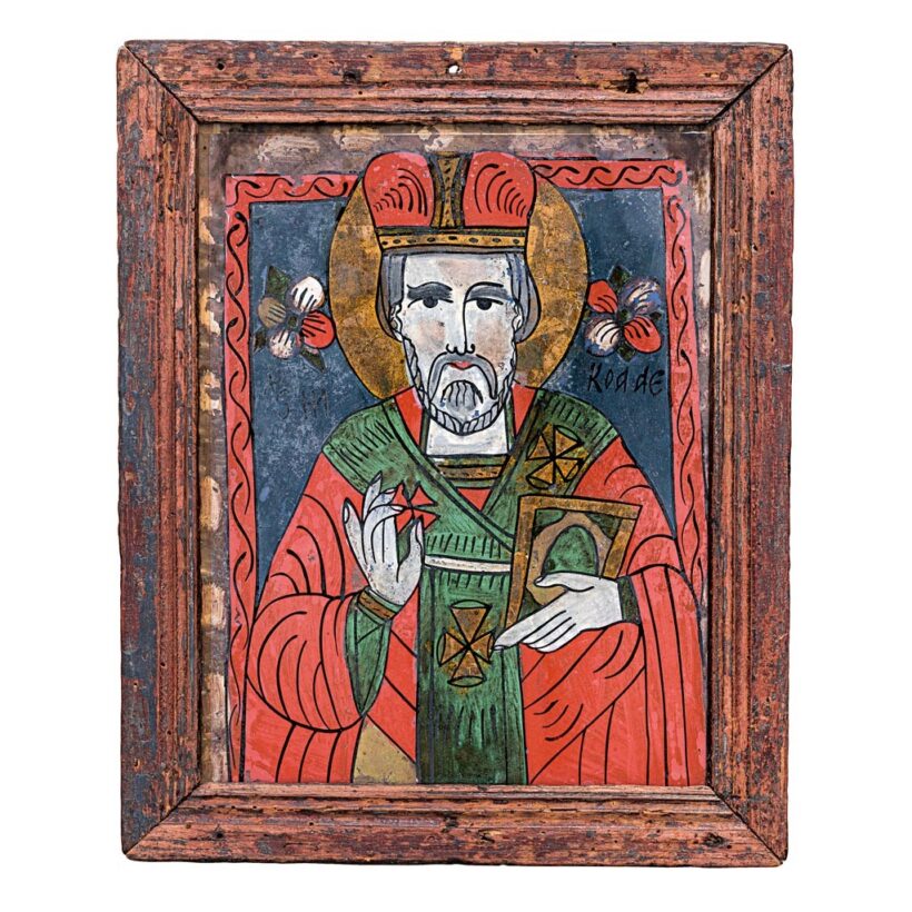 Szent Miklós - üvegikon