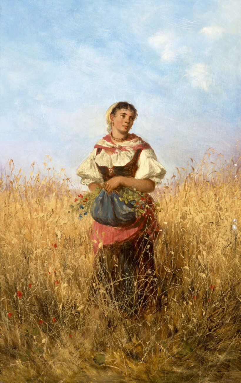 Böhm Pál: Fiatal lány a mezőn (Nyár)