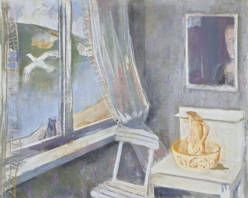 Bernáth Aurél: Hotelszoba önarcképpel (Hotelszoba), 1970