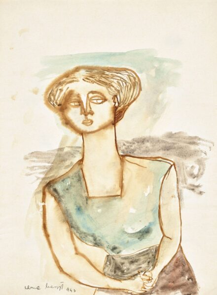 Anna Margit: Lány kék blúzban (Tovalépő), 1943