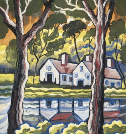 Scheiber Hugó: Házak a vízparton (Tükröződés), 1930-as évek