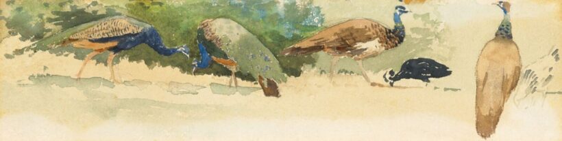 Vaszary János: Kastélypark (Pávák)