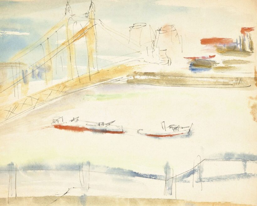 Ámos Imre: Budapest (A régi Erzsébet-híd), 1930-as évek