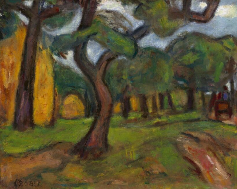 Czóbel Béla: Kertben (Táj fákkal), 1920-as évek vége