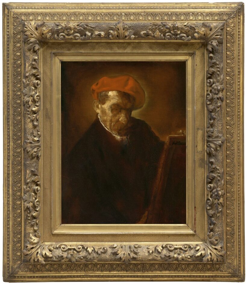 Szüle Péter: Vörös barettes önarckép (Rembrandtos önarckép), 1920-as évek
