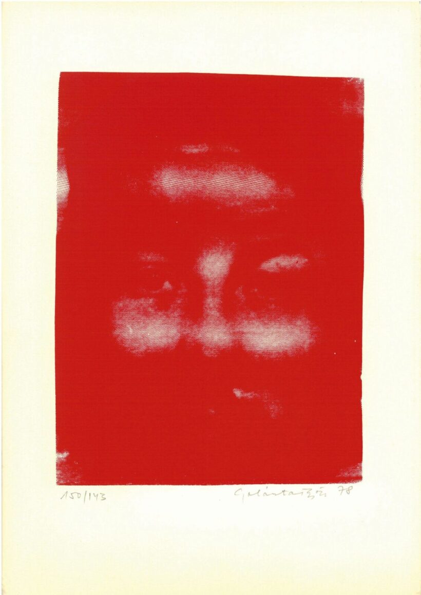 Galántai György: Önátalakítások, „új szitanyomat” széria, 1978 (Galántai György 16 eredeti színes szitanyomata, 143. számú példány) - A 16 mű együttes kikiáltási ára: 500 000 Ft - Image 3