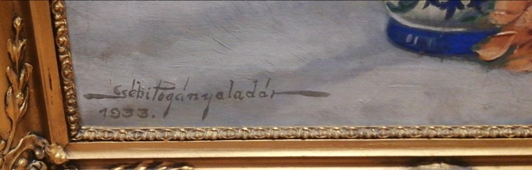 CSÉBI POGÁNY ALADÁR Virágcsendélet Zsolnay vázában - Image 2