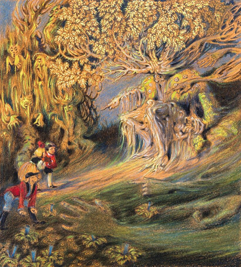 Jaschik Álmos (1885-1950): Az erdő ítélkezik (Illusztráció Maurice Maeterlinck "Kék Madár" c. művéhez)