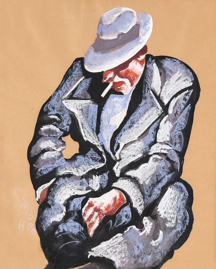 Scheiber Hugó (1873-1950): Kalapos férfi