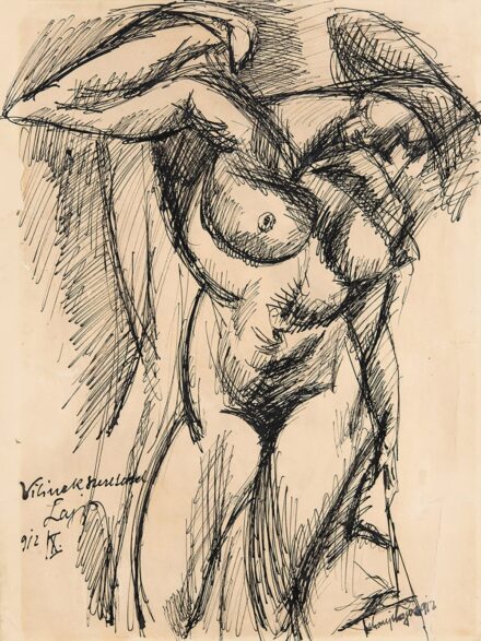 Tihanyi Lajos (1885-1938): Álló női akt, 1912