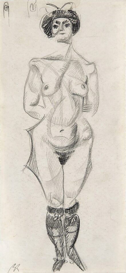 Berény Róbert (1887-1953): Harisnyás női akt, 1911 körül