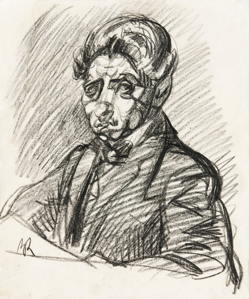 Berény Róbert (1887-1953): Önarckép - rajz, 1912 körül