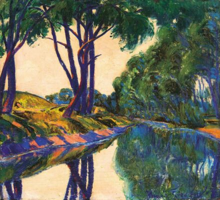 Kádár Géza (1878-1952): Folyóparti tükröződés, 1920 körül