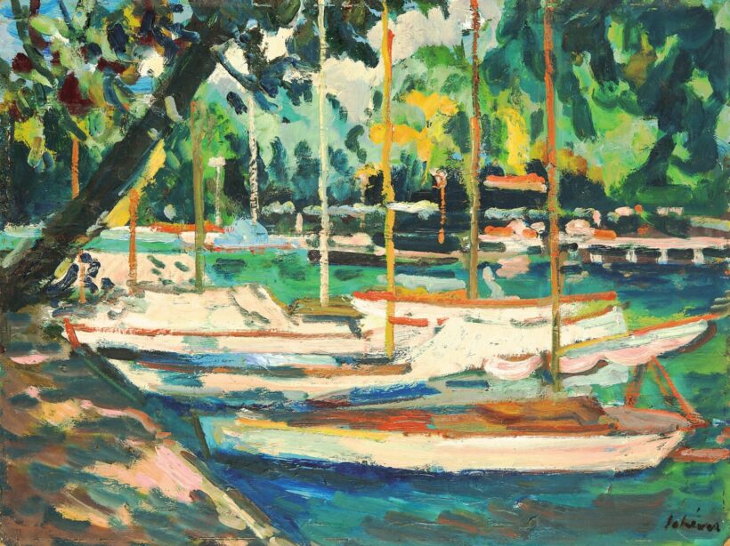 Schéner Mihály (1923-2009): Kikötő vitorlásokkal