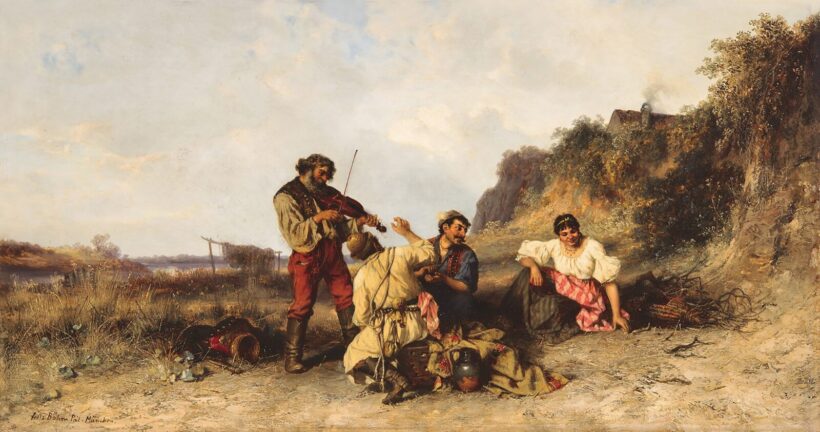 Böhm Pál (1839-1905): Muzsikus zenél a Pusztán