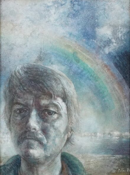 Patay László (1931-2002): Önarckép szivárvánnyal, 1984