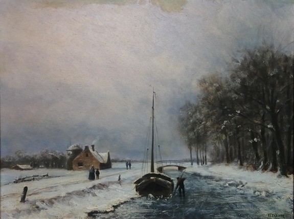 PIERRE JEAN JACQUES FARDON (1873-1930) Befagyott hajó 1890