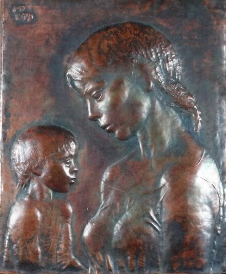 Meszlényi János (1939 - 2016) , Anya gyermekével, 1970