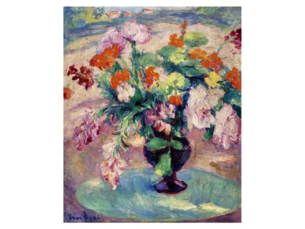 Vass Elemér: Virágok zöld asztalon (Cagnes-sur-Mer), 1931