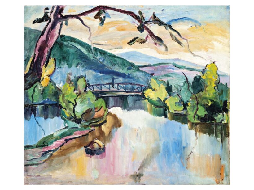 Erdélyi Béla: Folyóparti táj, 1930 körül