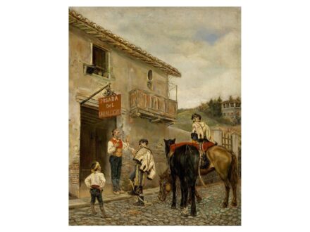Ismeretlen XIX. századi spanyol festő Ch. Mostes jelzéssel: Huszárok