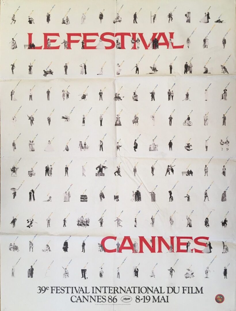 Francia (?) művész: Cannes-i filmplakát, 1986
