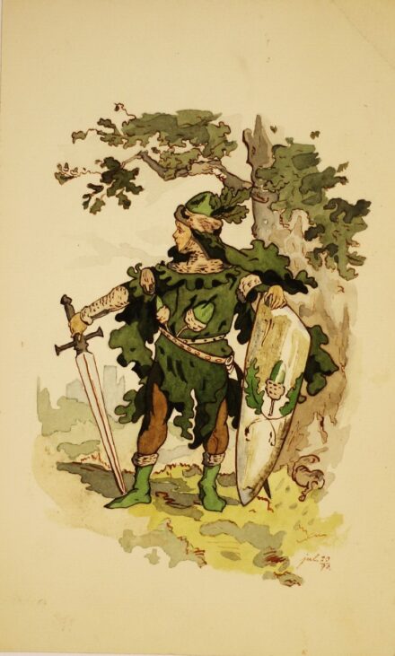 Mirkovszkyné Greguss Gizella (1862 - 1955): Virággyerek sorozatból: Makk, 1893