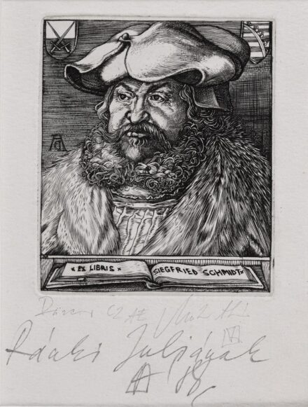 Müller Árpád (1961 - 2006): Dürer-lap, 1980, ajánlással