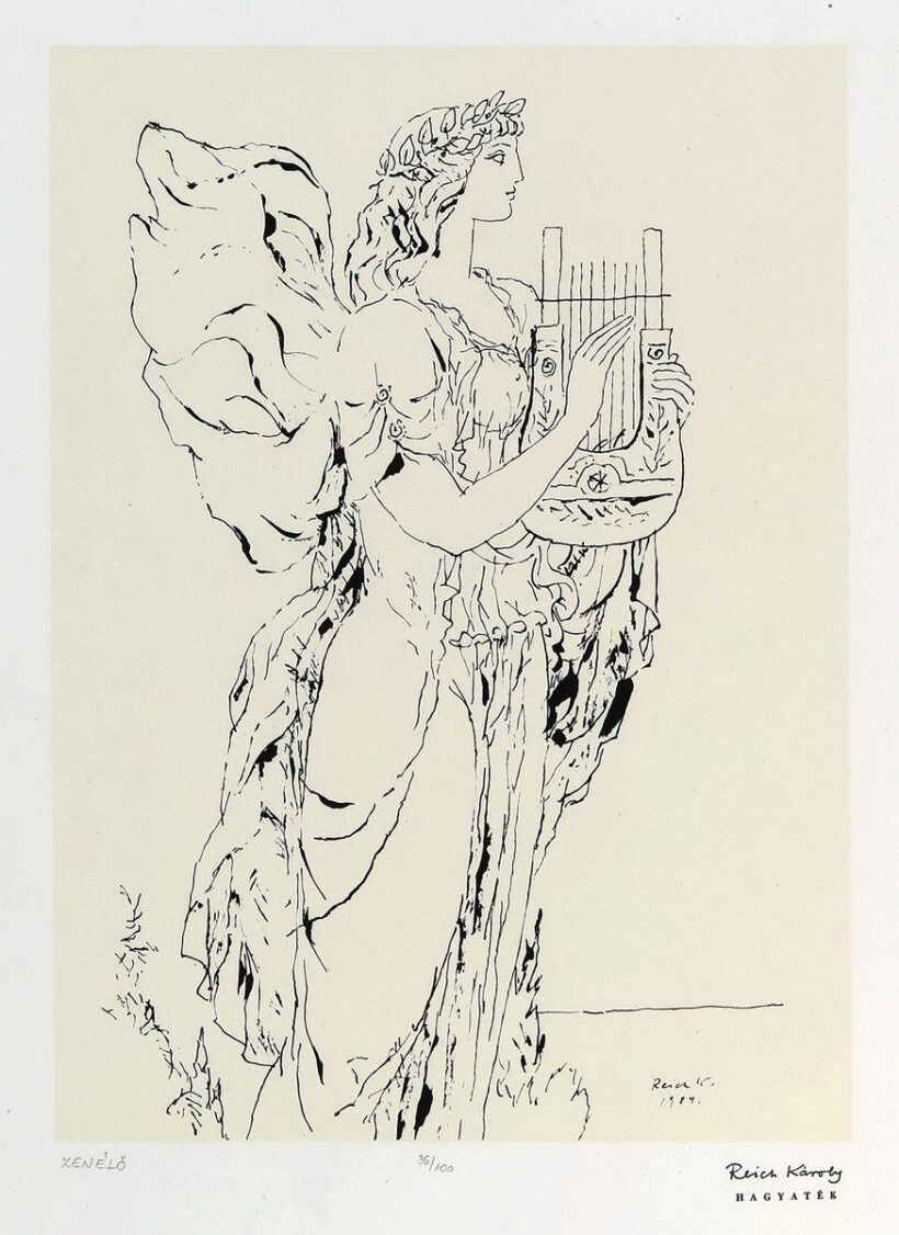Reich Károly (1922 - 1988): Zenélő, 1984