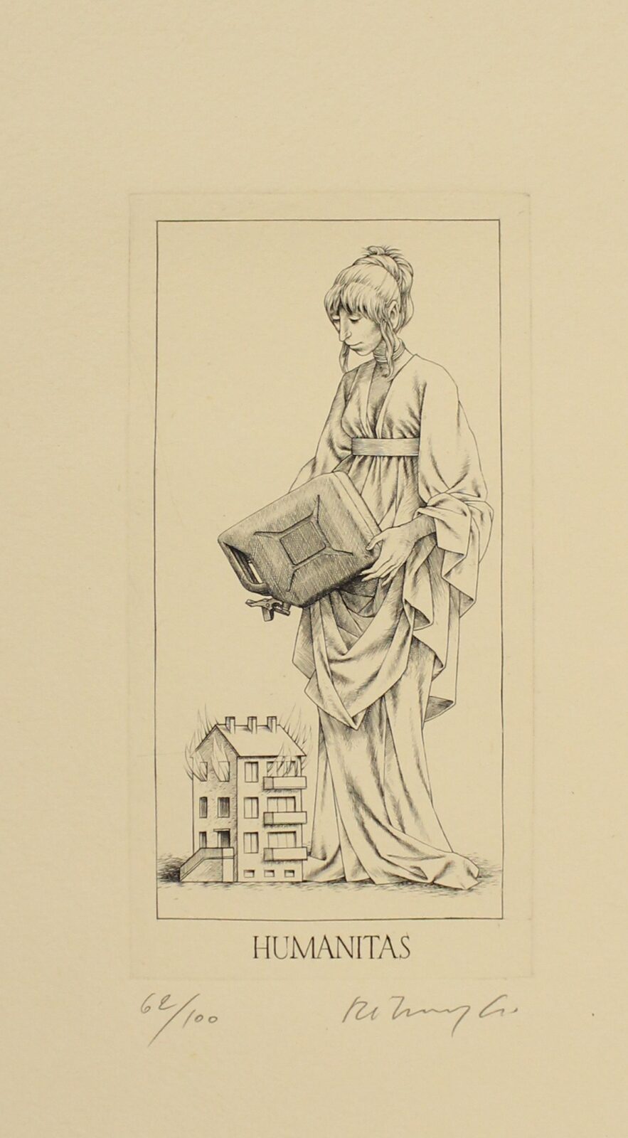 Rékassy Csaba (1937 - 1989): " Erények" 15 lapos (teljes) mappa, MNG 1983. - Image 2