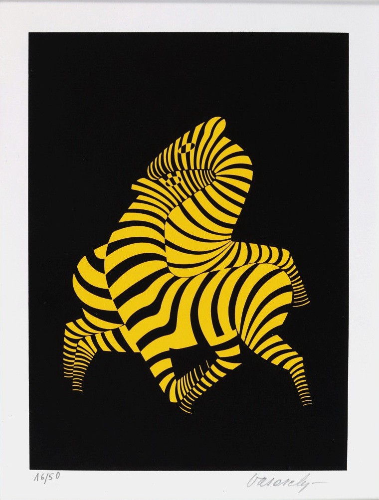 Vasarely, Victor (1908 - 1997): Sárga zebrák