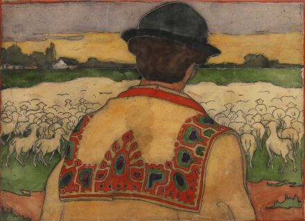 Vaszary János (1867 - 1939) : Juhászbojtár, 1899 körül - a kárpit előképe, 1899 körül /szerepelt MNG Vaszary kiáll. 2007., repr. a katalógus 350.oldalán