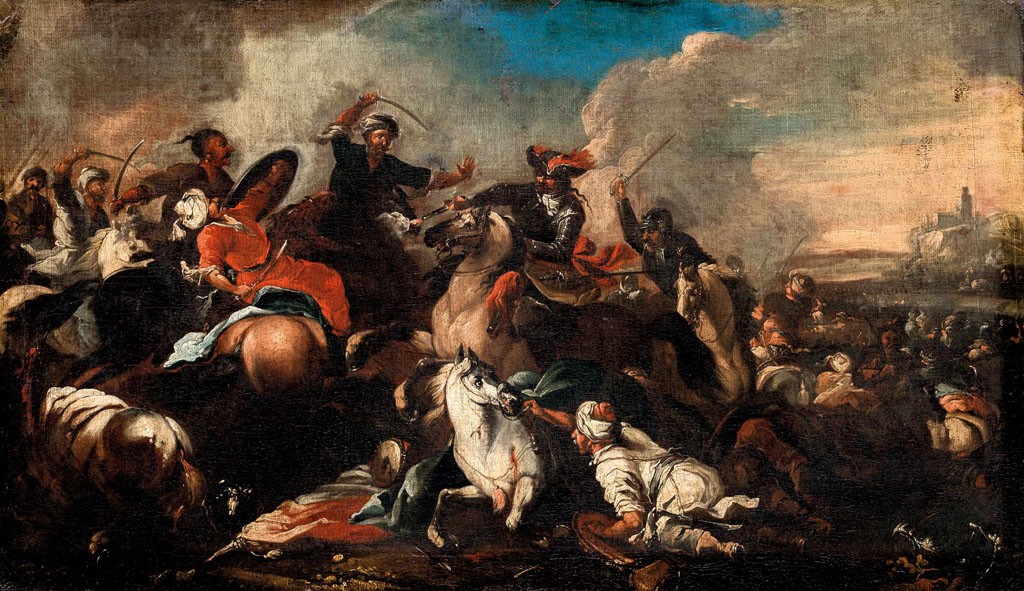 Német festő, 18. sz. eleje: Csatajelenet