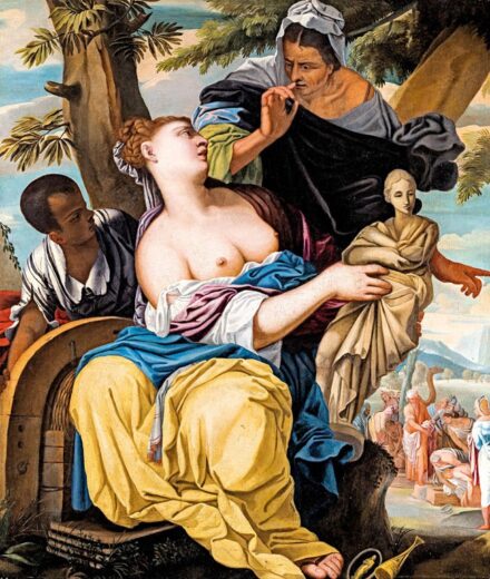 Ruschi, Francesco (1600/1610-1661) műhelye: Rachel elrejti Lábán házi istenszobrait   VÉDETT - NO EXPORT
