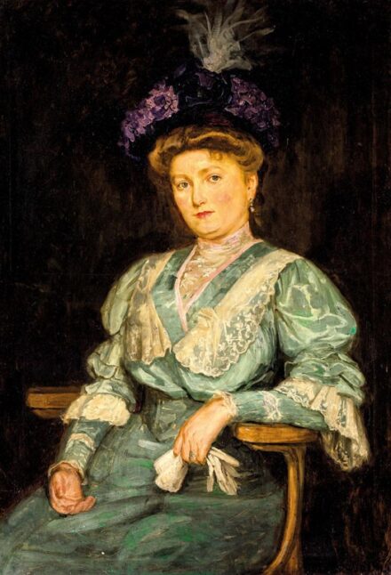 Karvaly Mór (1860-1899): Hölgy fehér kesztyűvel