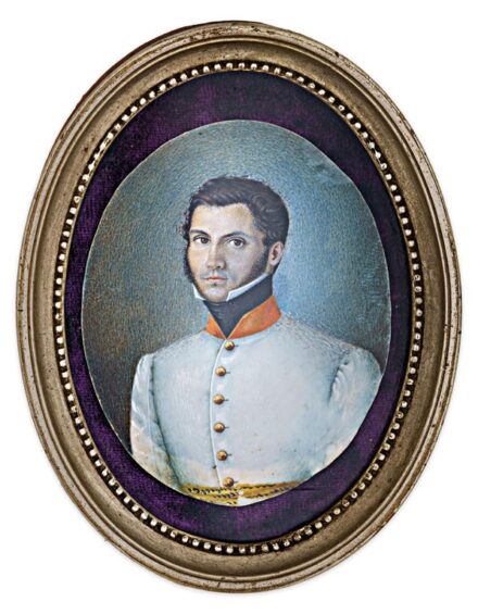 Osztrák miniatúrafestő, 1800 körül: Katonatiszt portréja