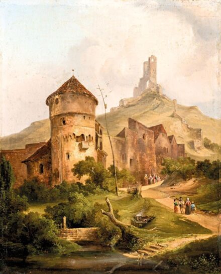 Schiffer, Anton (1811-1876): Tájkép várrommal, 1845