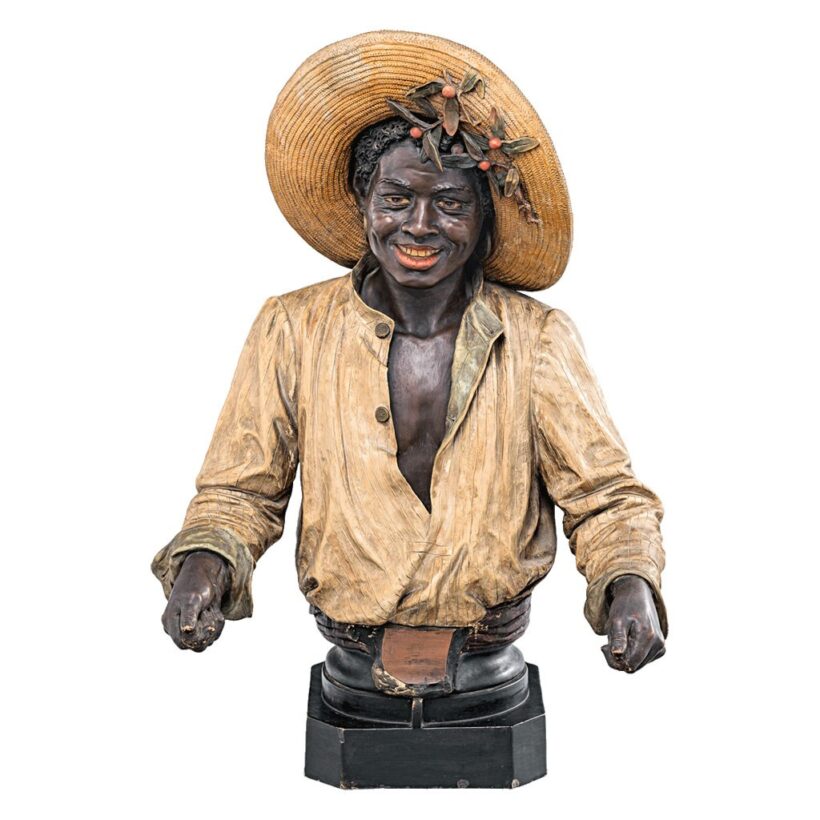 Szalmakalapos szerecsen figura