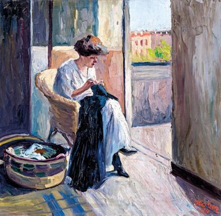 Kober Leo (1876-1931): Varrogató lány, 1911