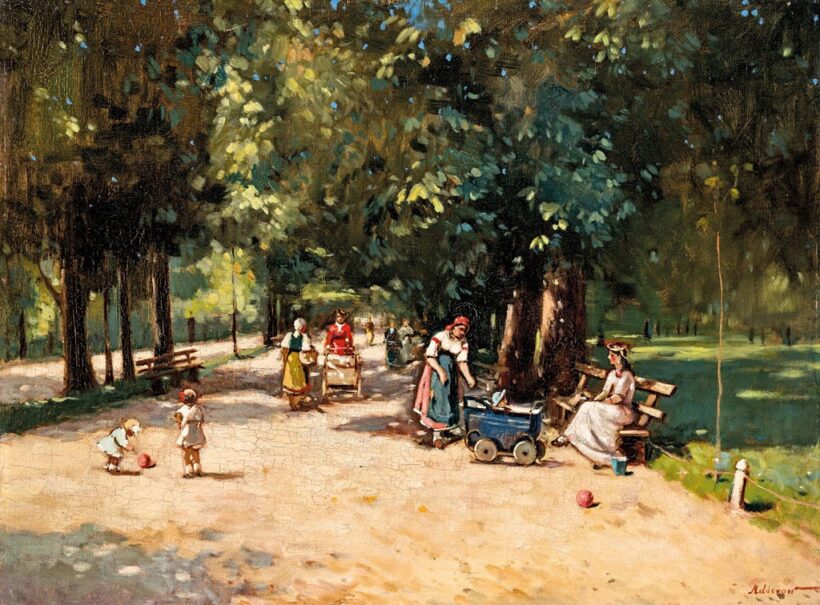 Moldován István (1911-2000): Parkban
