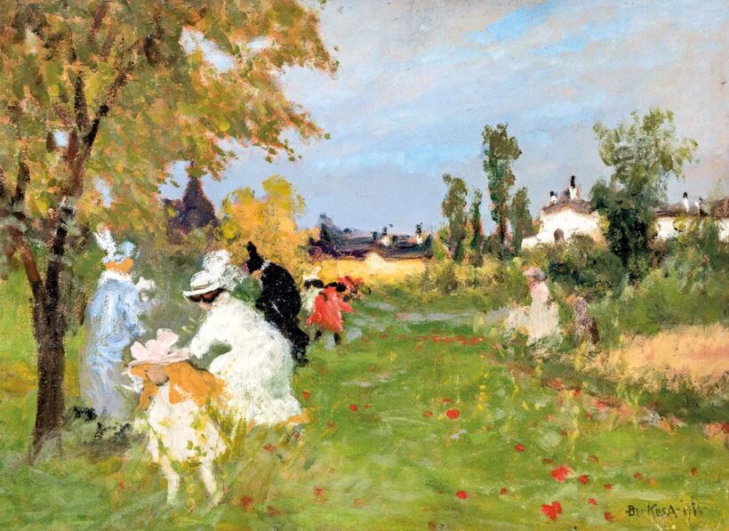 Berkes Antal (1874-1938): Kisasszonyok a parkban, 1926