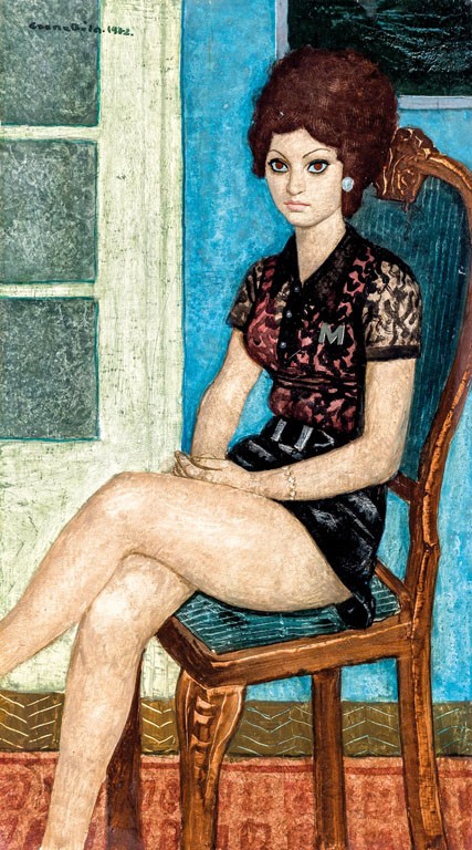 Czene Béla, ifj. (1911-1999): "Fekete ruhás lány", 1972