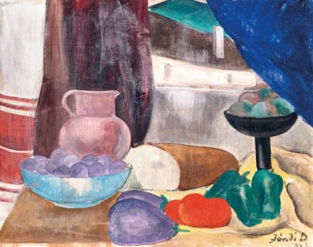 Jándi Dávid (1893-1944): Őszi csendélet ablakban, 1912
