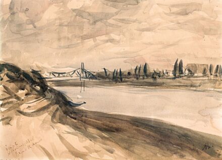 Bernáth Aurél (1895-1982): "Szolnoki Tisza-híd", 1943