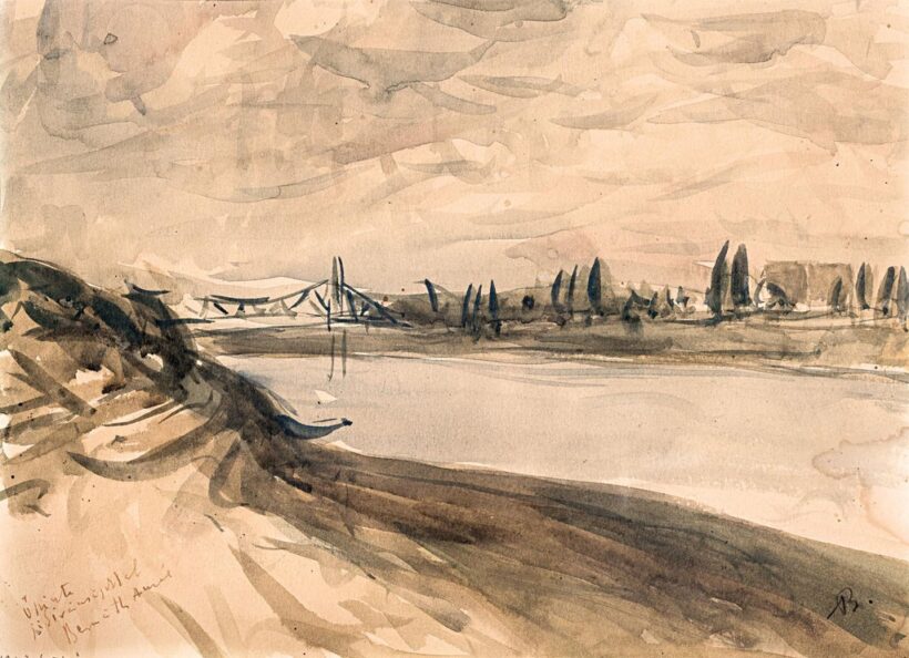 Bernáth Aurél (1895-1982): "Szolnoki Tisza-híd", 1943