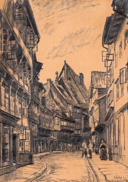 Zádor István (1882-1963): Braunschweigi utcarészlet, 1912