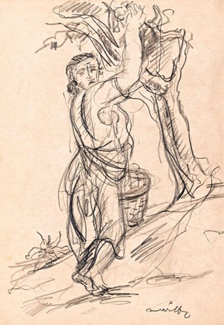 Márffy Ödön (1878-1959): "Almaszüret" (vázlat)