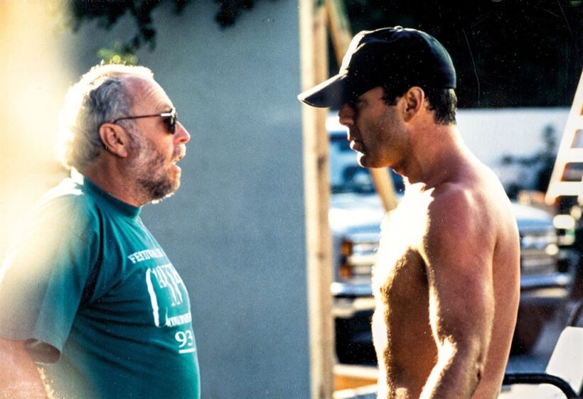 Andy Vajna és Bruce Willis a "Die Hard with a Vengeance" forgatásán